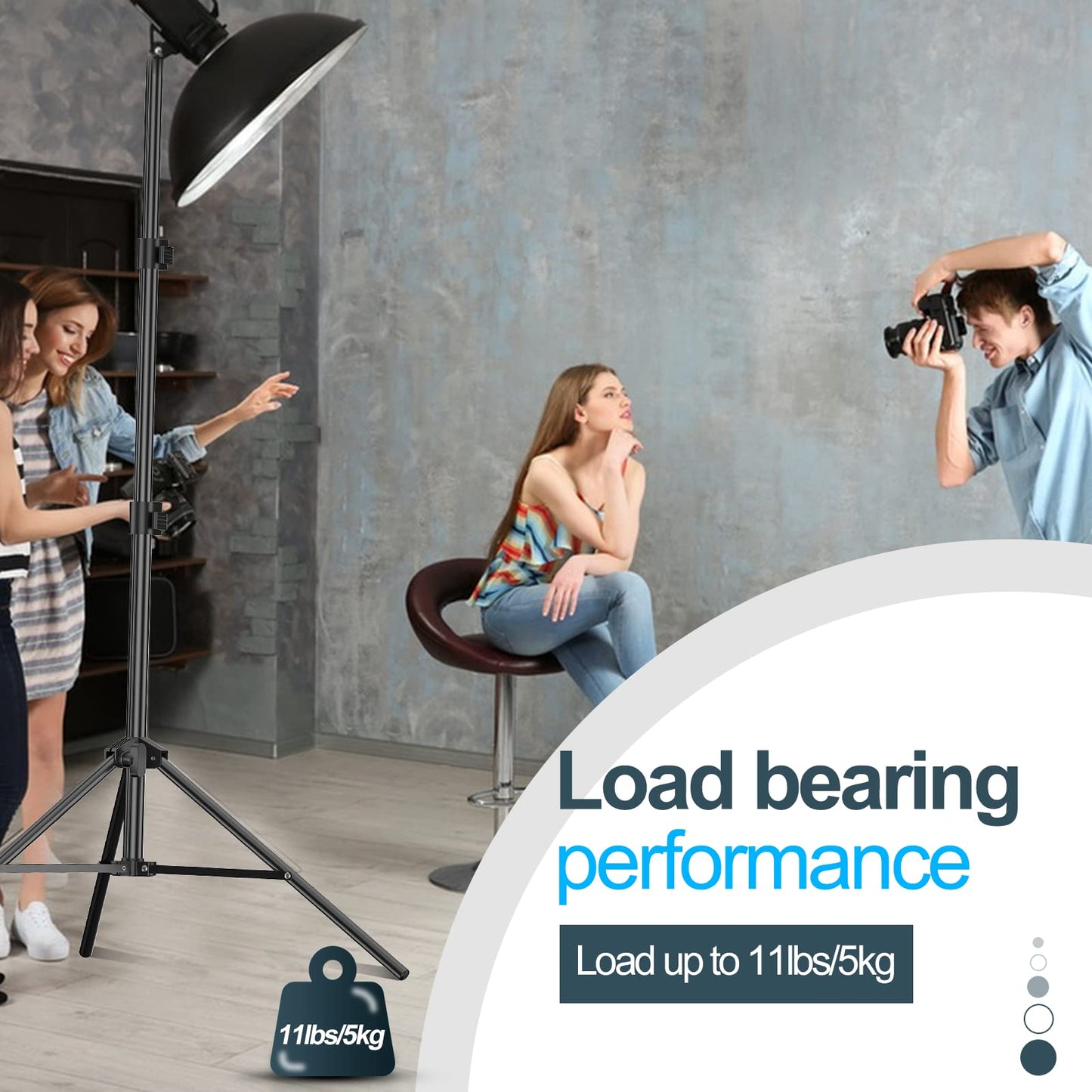 EMART 210cm Lichtstativ Stabil Lampenstativ Aluminium-Stativständer Licht Stativ tragbares Beleuchtungsstativ 5 kg Traglast, 1/4 Zoll Schraube Light Stand für Studio Kits, Softbox, 2 Stück