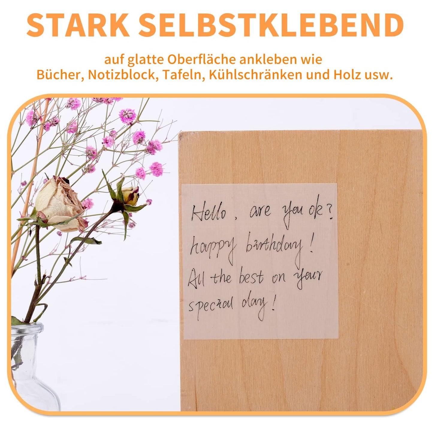 ZITFRI Haftnotizen Klebezettel transparent 400 Zettel 75x75mm, Haftnotiz Notizzettel durchsichtig Sticky Notes Haftnotizen Notes wasserfest Selbstklebend Klebezettel Papier für Schule Büro Zuhause