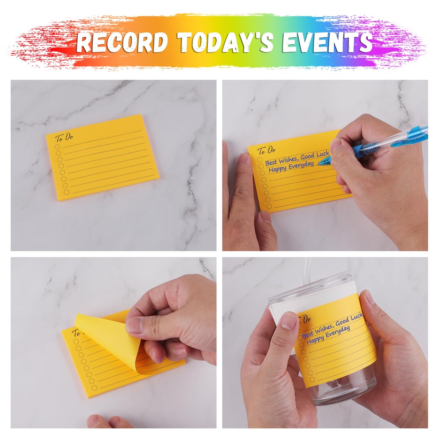 300 Blätter Haftnotizen, To Do Listen Block, Sticky Notes, Haftnotizen Klebezettel, Notizblöcke Linierte Notizzettel für Planer Erinnerung Büro Zuhause Schule Zubehör