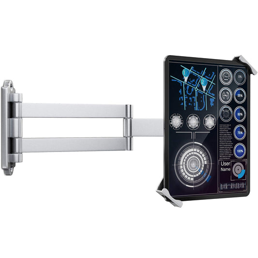 AboveTEK Tablet Wandhalterung iPad Ständer für 7-11Zoll Tablets/iPad/Galaxy Tab/Slate/Fire Tablet Halterung mit Anti-Diebstahl-Sicherheitsschloss und -Schlüssel Silber