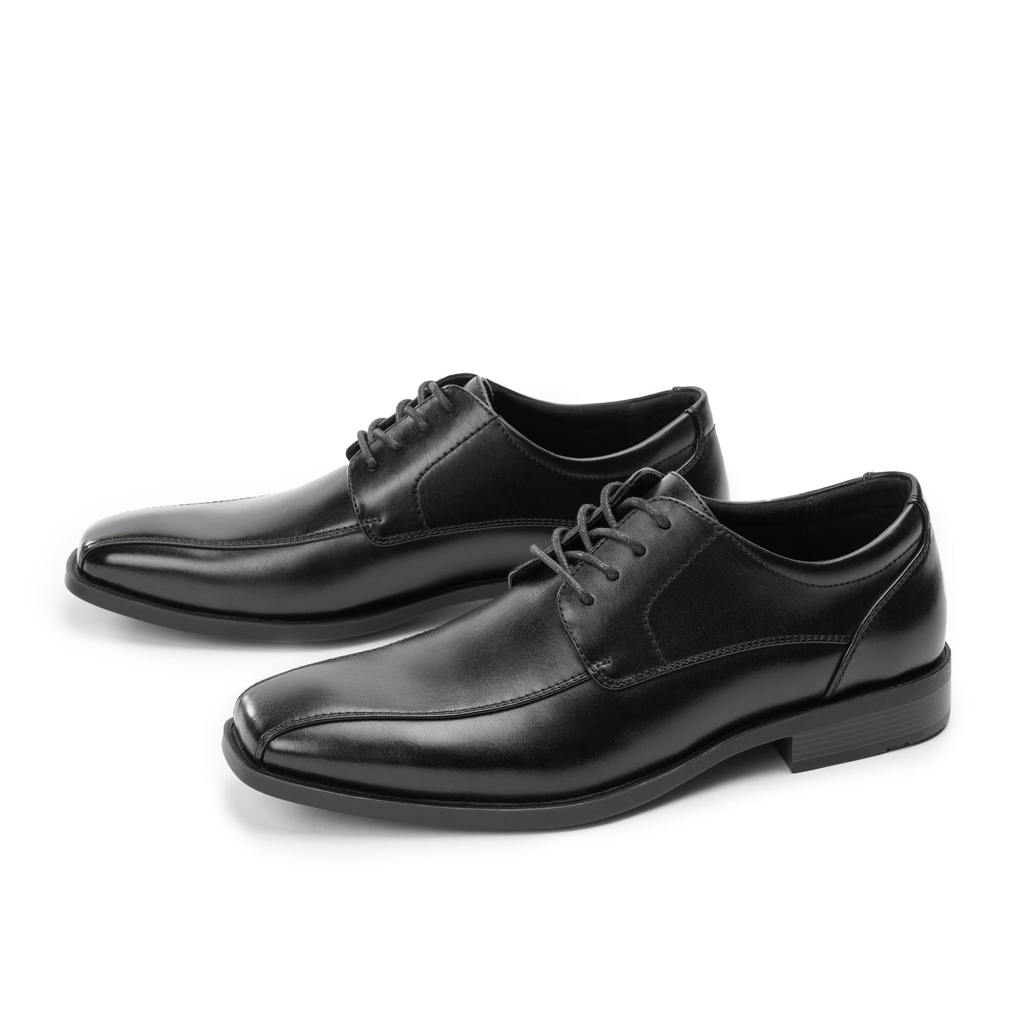 Cusolemore Herren Anzugschuhe Klassische Schnürhalbschuhe Oxfords, Quadratische Zehe, Stofffutter, Fersenpolster Design Black 42