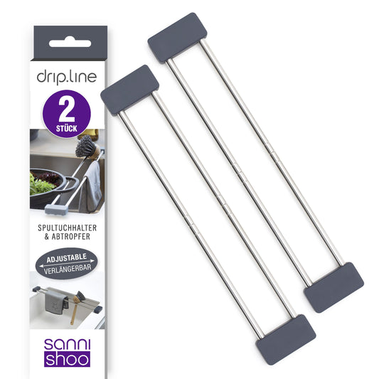 Sanni Shoo 2er Set Spüllappenhalter drip.line, Lappenhalter und Abtropfgestell Spüle, Schwammhalter Spülbecken, Küchenhelfer Organizer am Waschbecken Küche, Platzsparendes Küchenutensil