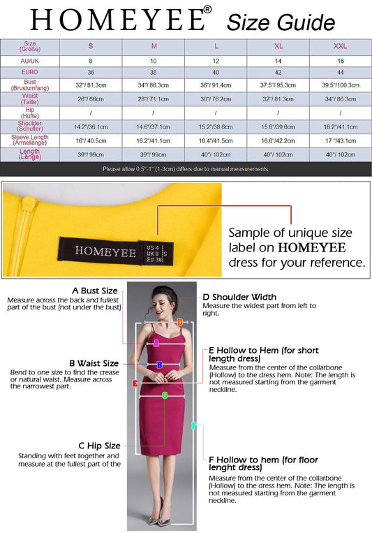 HOMEYEE Damen Elegant Hollow Out Spitzenärmel Swing Retro Party Cocktailkleid A234 (L, Schwarz)