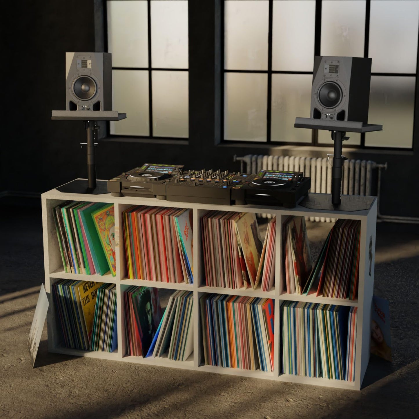 Stabiler Lautsprecher Boxen Ständer Set inkl. Schaumstoff Absorber - Robust und Neigbar +/-20°, Tragfähigkeit bis zu 28 kg - Ideal für Schreibtisch, Tonstudio oder DJ Tisch