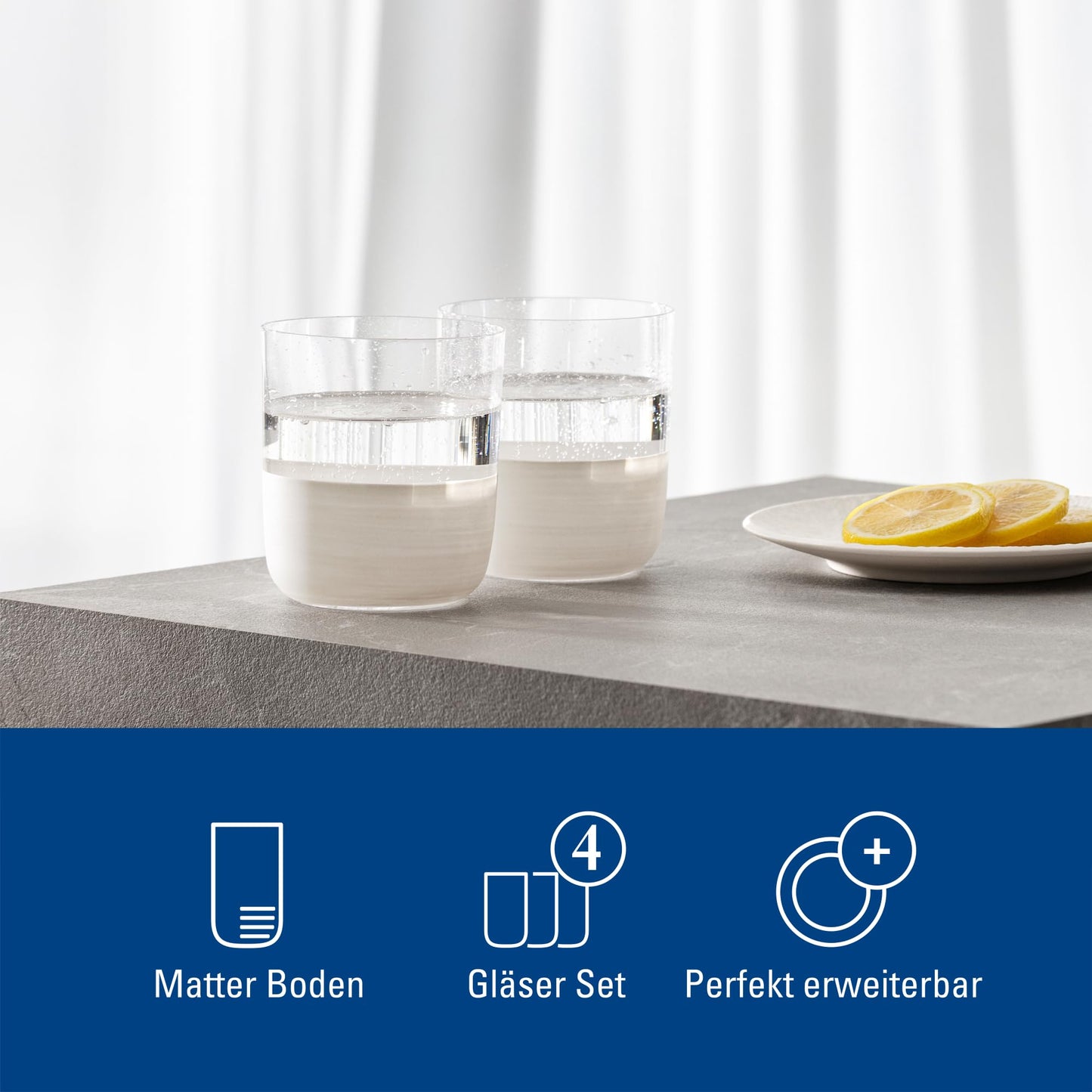 Villeroy & Boch – Manufacture Rock blanc Whisky-Tumbler Set 4 teilig Weiß, Whiskeybecher, Whiskey Gläser Set, Bargläser, Außergewöhnliche Gläser, Handbemalte Whiskeygläser, Kristallglas
