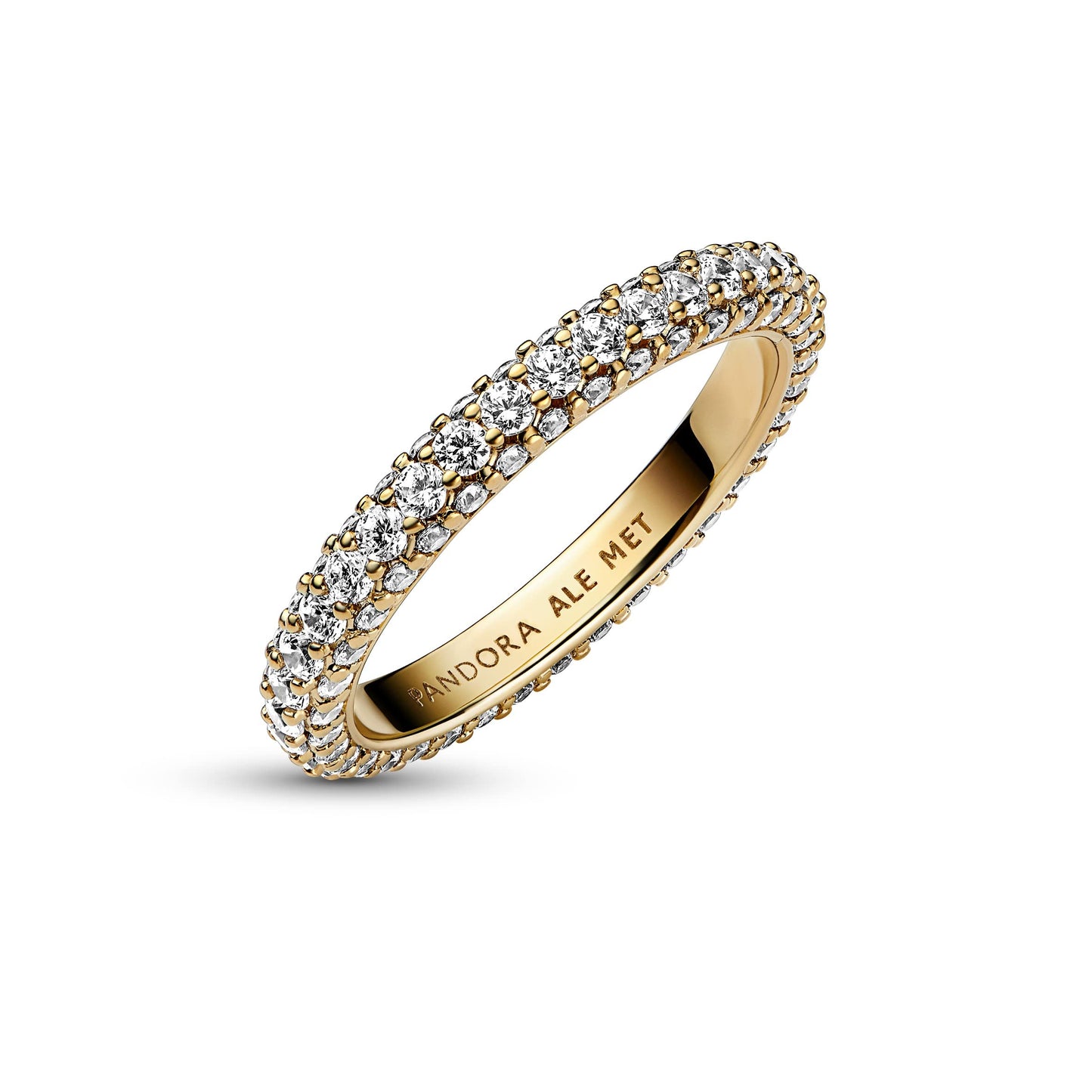 PANDORA Timeless Einreihiger Pavé Ring mit vergoldeter Metalllegierung und Cubic Zirkonia Timeless Collection, Größe 54, 162627C01-54
