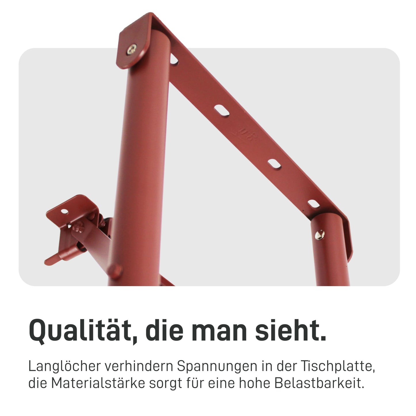 Natural Goods Berlin 2X Tischbeine Metall Dunkelrot für Bierzeltgarnitur klappbar (70 cm x 42 cm) - Tischfüße für Biertisch - Biergartengarnitur Tischkufen - Outdoor Tischgestell Garten & Terrasse
