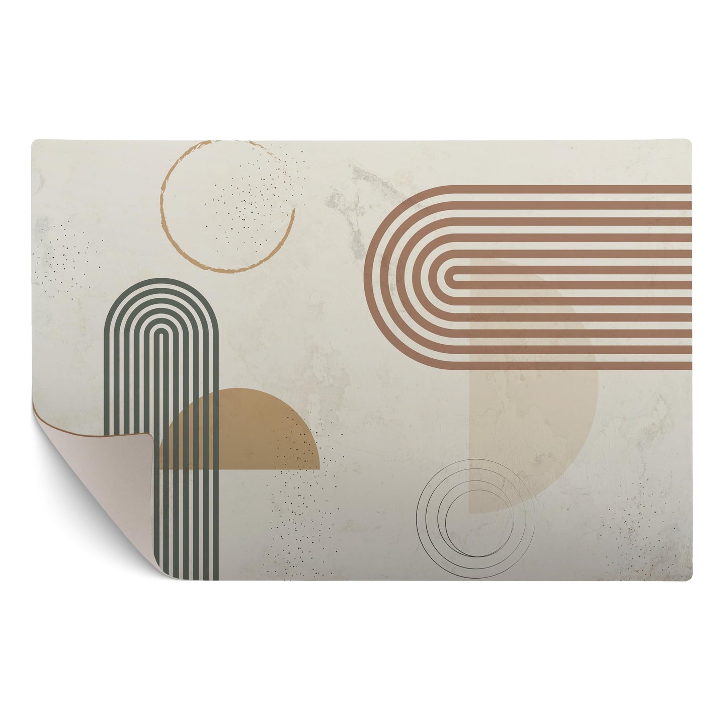 murando - Vinyl Teppich 90x60 cm - PVC Küchenteppich für Wohnzimmer Schlafzimmer Outdoor Läufer Küche Vinylteppich Dünn rutschfest Balkonteppich Design Abstrakt Beige Helle Farbe Boho n-A-1387-bi-a