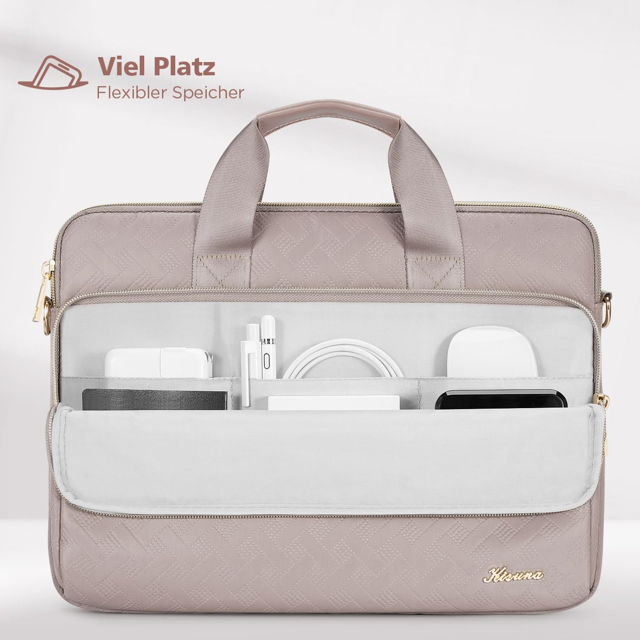 KIZUNA 17 Zoll Laptoptasche Notebook Tasche 17,3 Zoll Laptop Sleeve für LG gram 17/17" IdeaPad 3i Gen7/ThinkBook Plus 17/Razer & MSI 17/Dell/HP/ASUS Vivobook Hülle Schultertasche Shoulder Bag,Khaki