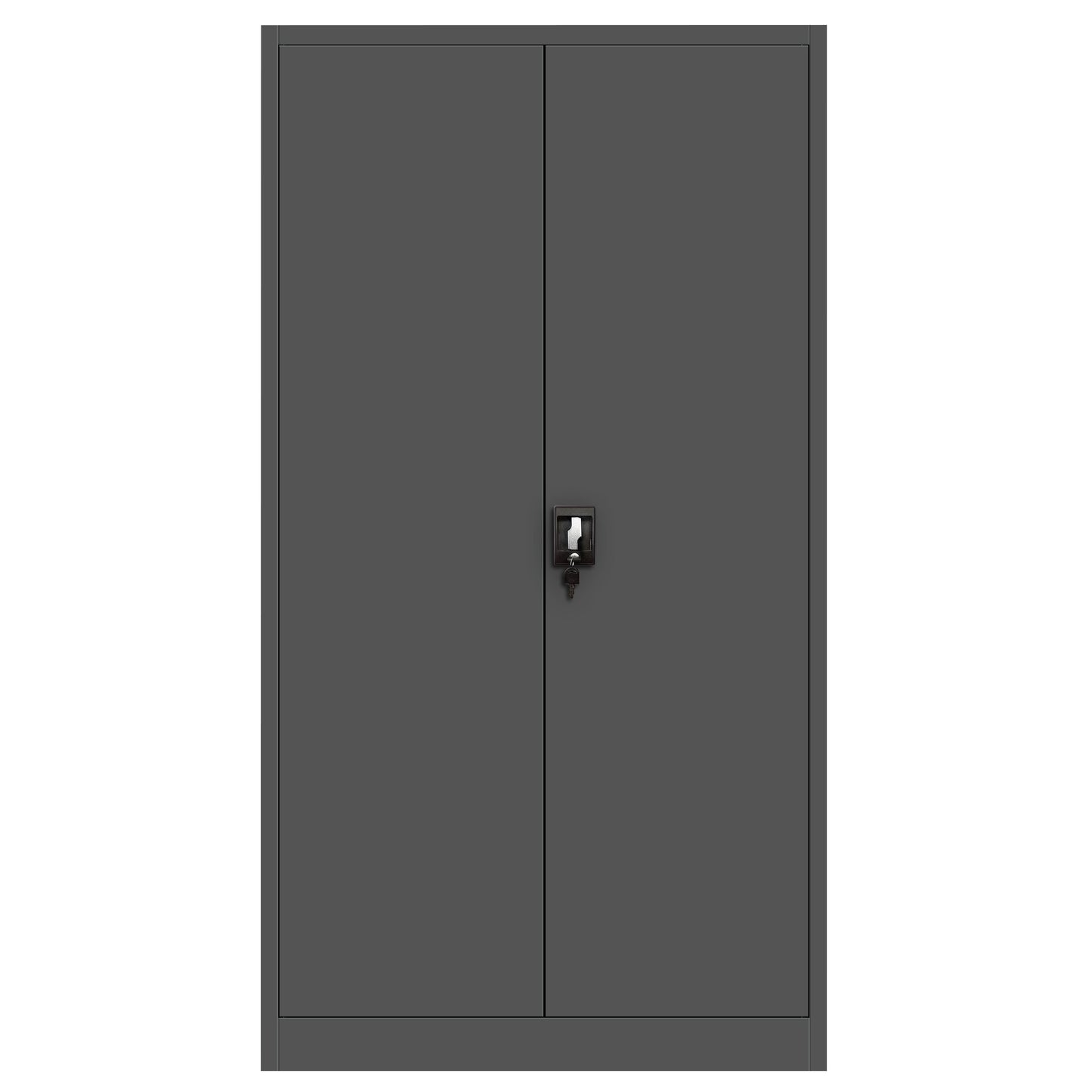 Jan Nowak 2er Set Aktenschrank C001H Büroschrank Metallschrank Werkzeugschrank 4 Einlegeböden Drehgriff Pulverbeschichtung Flügeltürschrank Abschließbar 195 cm x 90 cm x 40 cm (Anthrazit)