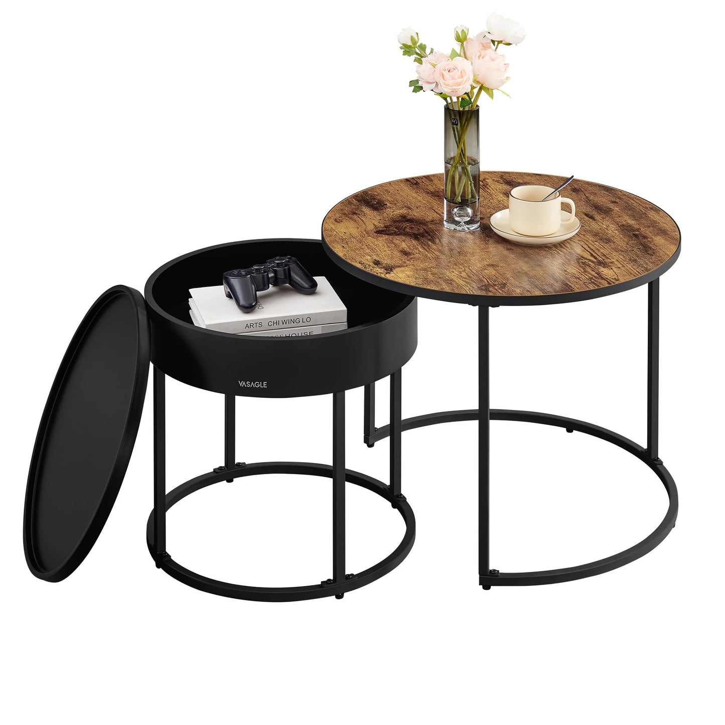 VASAGLE Couchtisch rund