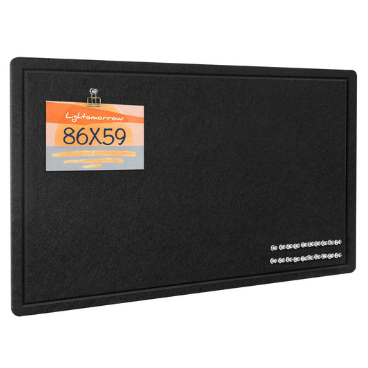 Pinnwand, 86 x 59 Zentimeter Filzbrett - dekorative Pinnwand, Korkbrett-Alternative für die Wand, faltbares Bilderbrett mit selbstklebendem Vision Board Gebetsbrett und 20 Pinnadeln - Schwarz