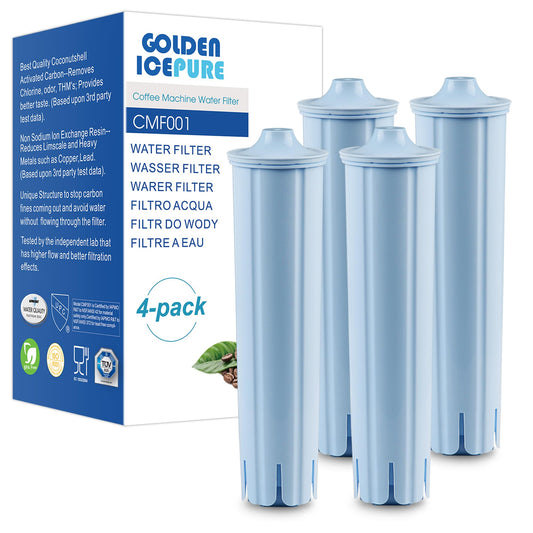 GOLDEN ICEPURE NSF-zertifizierter vollautomatischer Kaffeemaschinen-Wasserfilter-Ersatz für Jura® Blue Filterpatrone, kompatibel mit Jura® ENA®, Packung mit 4 (Nicht für Jura® E6, E8)