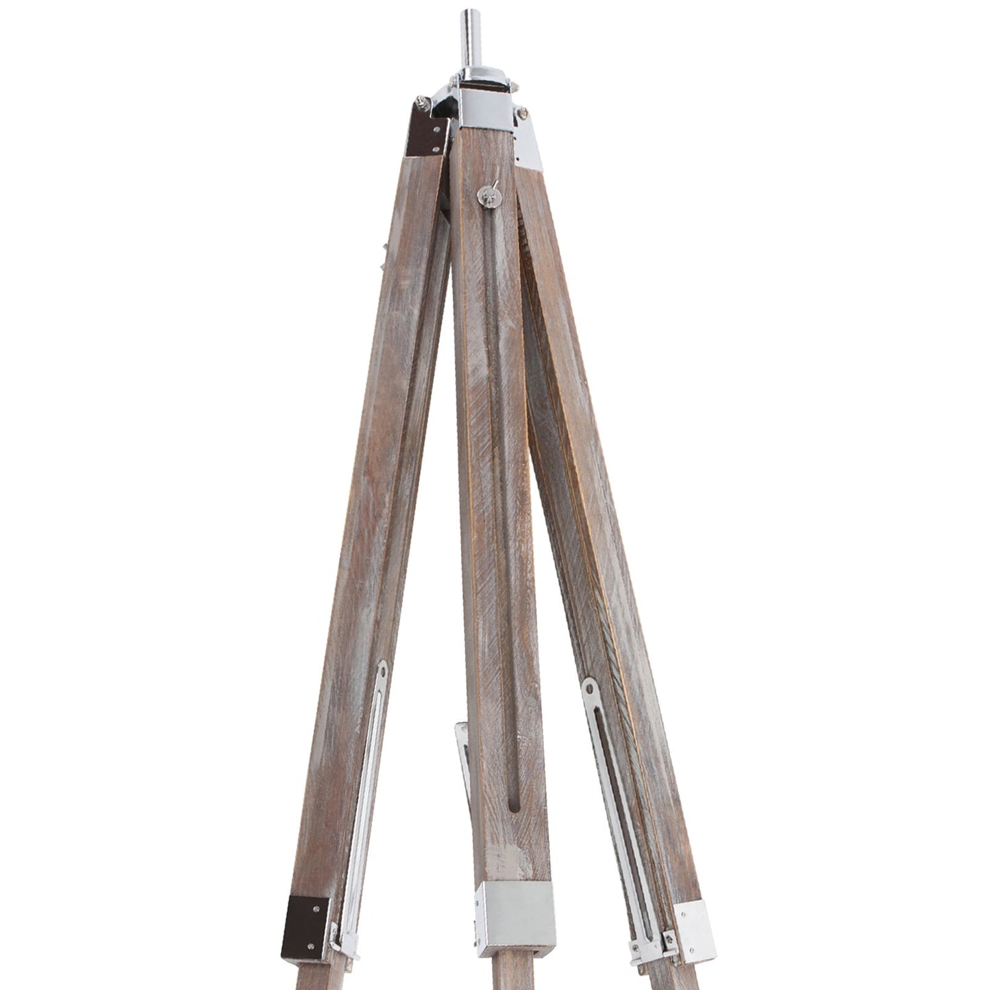 Jago® Stehlampe mit Stativ aus Holz - LED, E27, Höhenverstellbar max. 148 cm, Vintage, Farbwahl - Tripod Lampe, Dreifuss Stehleuchte, Standleuchte, Studiolampe (Antikes Holz)