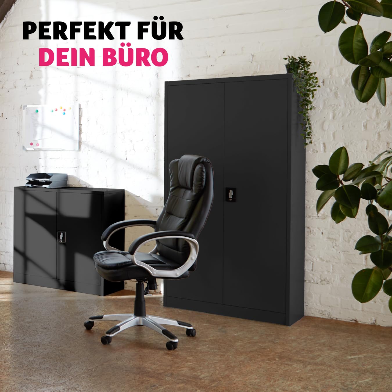 tectake 800598 - Aktenschrank, 3 individuell höhenverstellbare Einlageböden, Leichte Montage - Diverse Modelle (140x90x40 cm | Nr. 402937)
