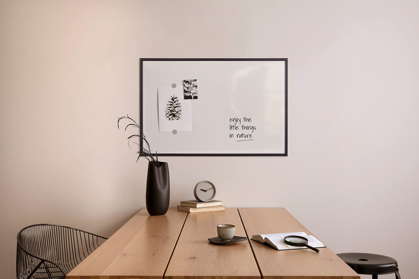 Bi-Office MM03001161 Trocken abwischbare Magnettafel, MDF Rahmen, lackierter Stahl, 60 x 40 cm, schwarz