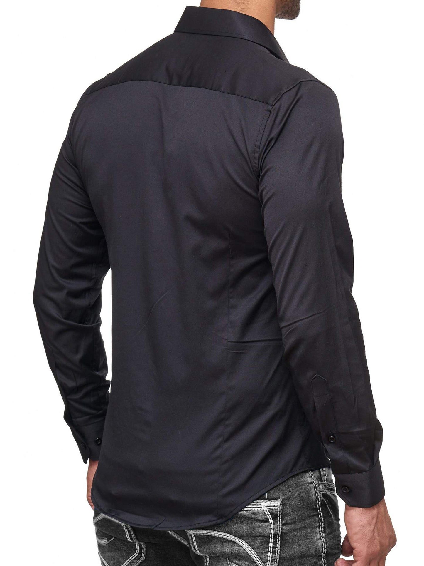 Baxboy Herren-Hemd Slim-Fit Bügelleicht Für Anzug, Business, Hochzeit, Freizeit - Langarm Hemden für Männer Langarmhemd R-44, Farbe:Rot, Größe:M