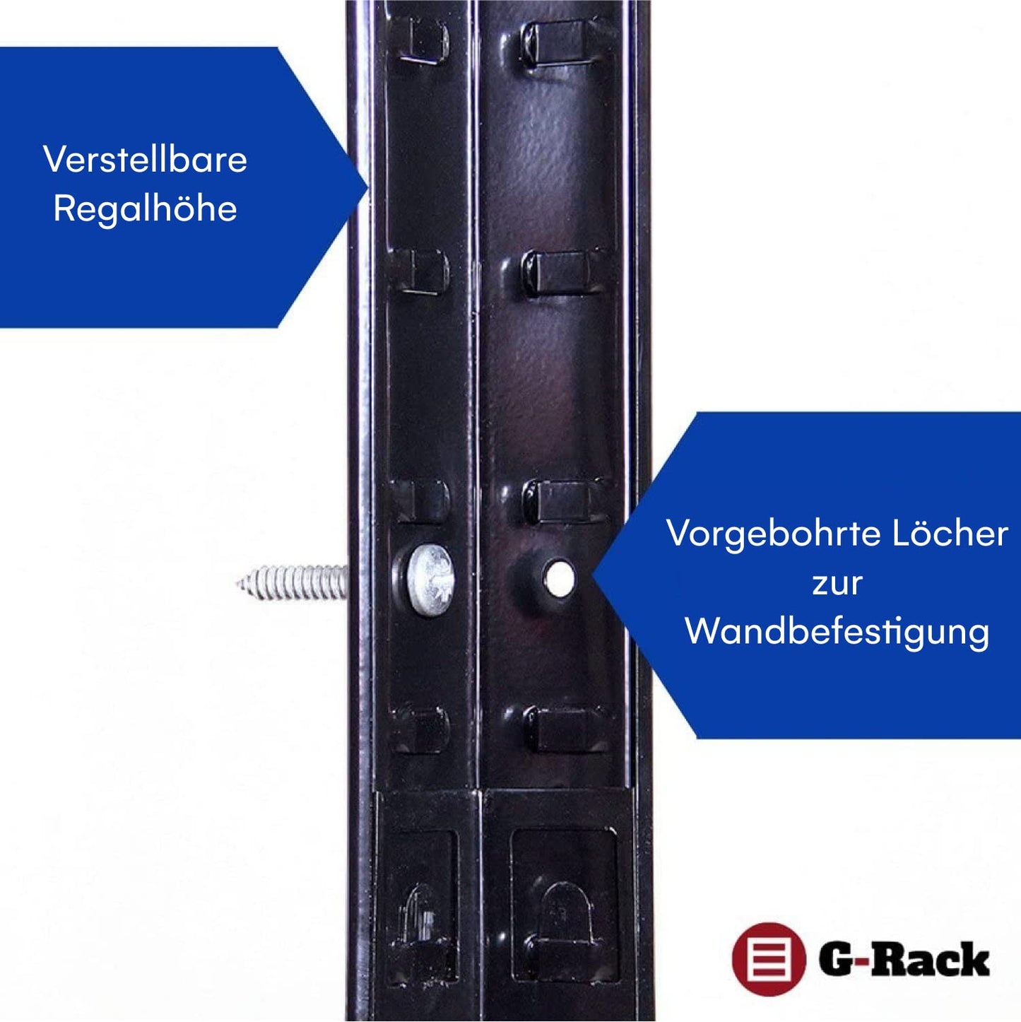 G-Rack Garagenregal | 2 schwarzes 5 Etagen Regal, 875KG Kapazität, 175KG pro Regalbrett | 5 Jahre Garantie | 180x90x30 cm