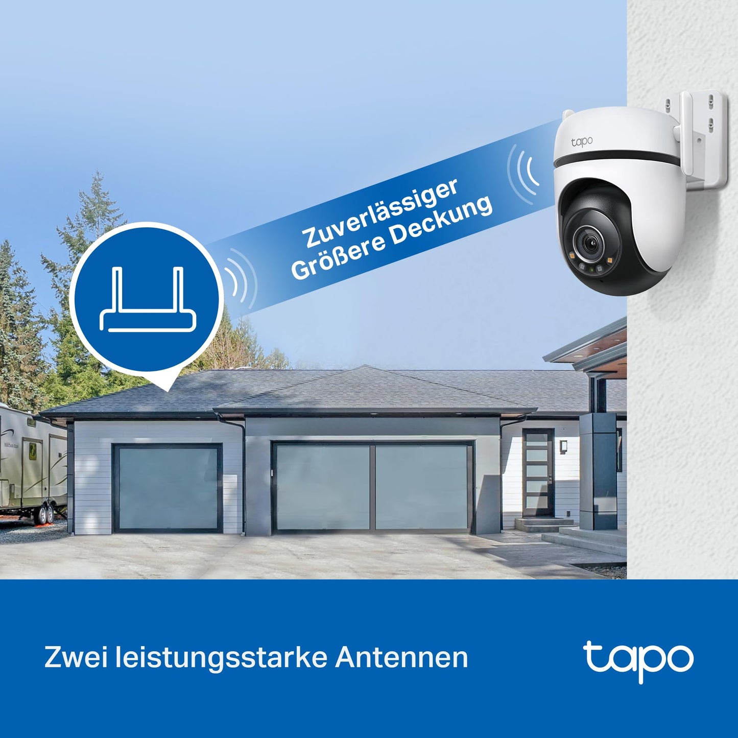 TP-Link Tapo C520WS Überwachungskamera Außen, Starlight Farbe Nachtsicht,360° Kamera , 2K 4MP, 2 leistungsstarke Antennen,IP66 wetterfest, Sicherer lokaler&Cloud-Speicher, AI-Erkennung, APP