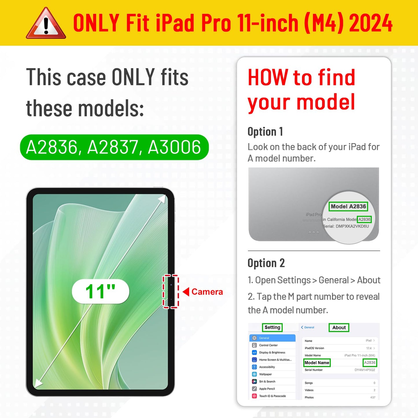 Fintie Hybrid Hülle für iPad Pro 11 Zoll M4 (2024) (Modellnummer: A2836/A2837/A3006) mit Stifthalter - Stoßfeste Schutzhülle Case mit transparenter Hartschale auf der Rückseite, Schwarz