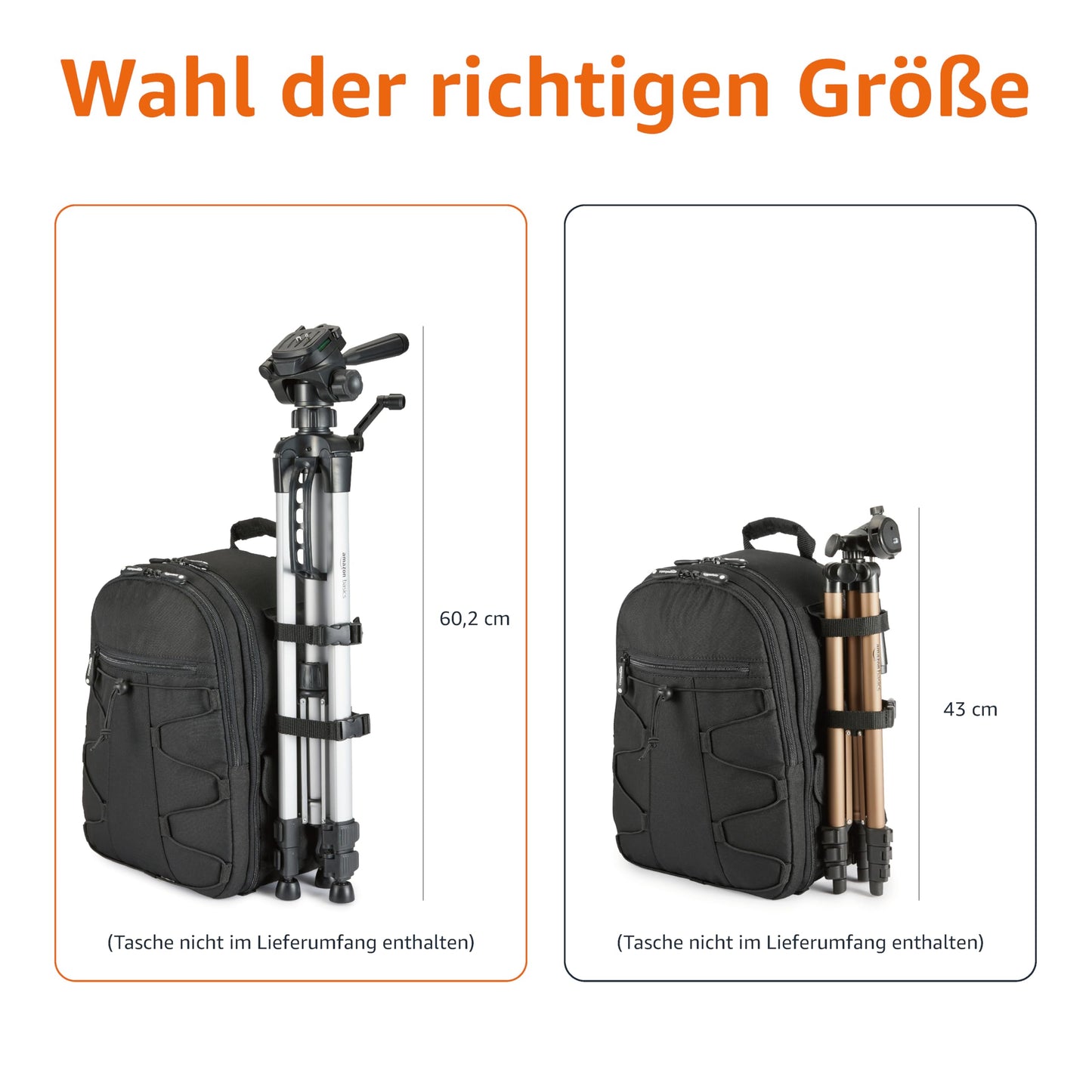 Amazon Basics Leichtes Kamera-, DSLR- und Fernglasstativ mit Tasche, 1.52 m, Schwarz