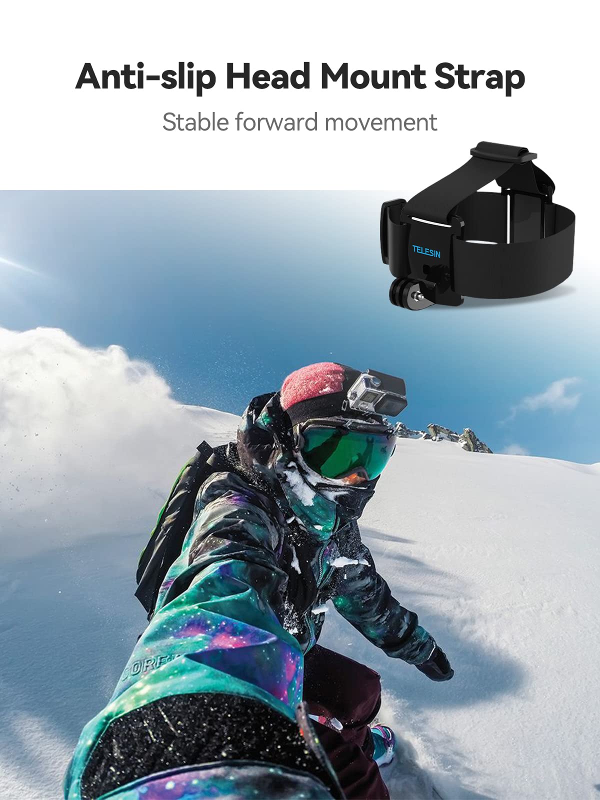 TELESIN Action-Kamera kopfgurt und Brustgurt Kamera Halterung Zubehör Kit Kompatibel mit GoPro 13/12/11/10/9/8/7+ DJI Action 5 Pro 4/3/2 Insta360 und die meisten Action-Kameras