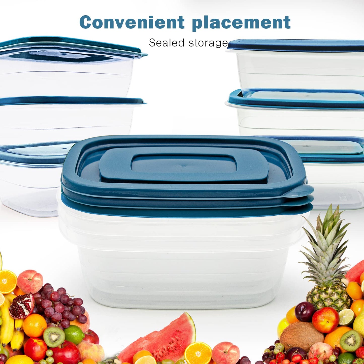 EFISH 10PCS Rechteck Kunststoff Portion Box Sets mit Deckel.Food Aufbewahrungsbox, Behälter, Lebensmittellagerung, Lebensmittelbehälter,500 ML Pro Box.