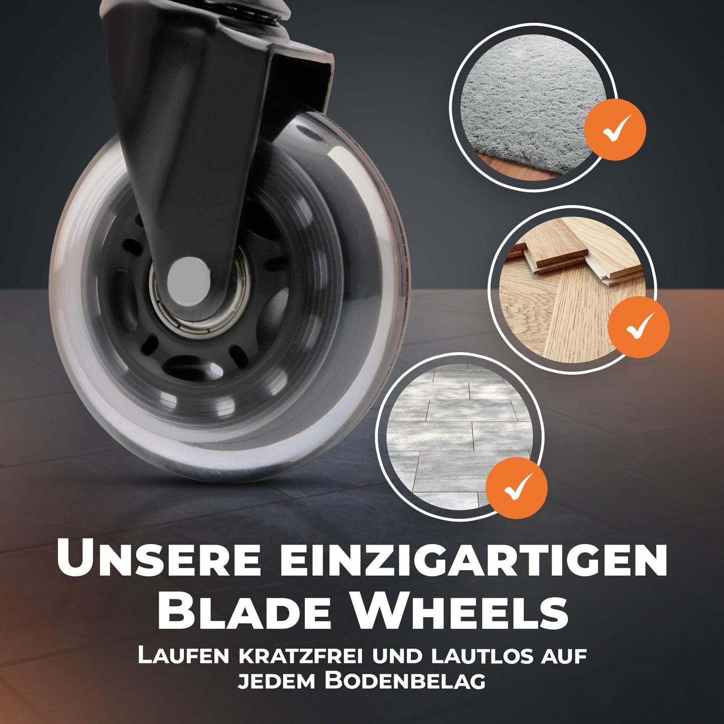 CLOUVOU SmartSeat Bürostuhl Ergonomisch | Schreibtischstuhl [3D PU Leder Kopfstütze, Blade Wheels, Chrom-Metall] | Büro Stuhl, Computerstuhl Home Office Chair Ergonomic, Drehstuhl 150 kg