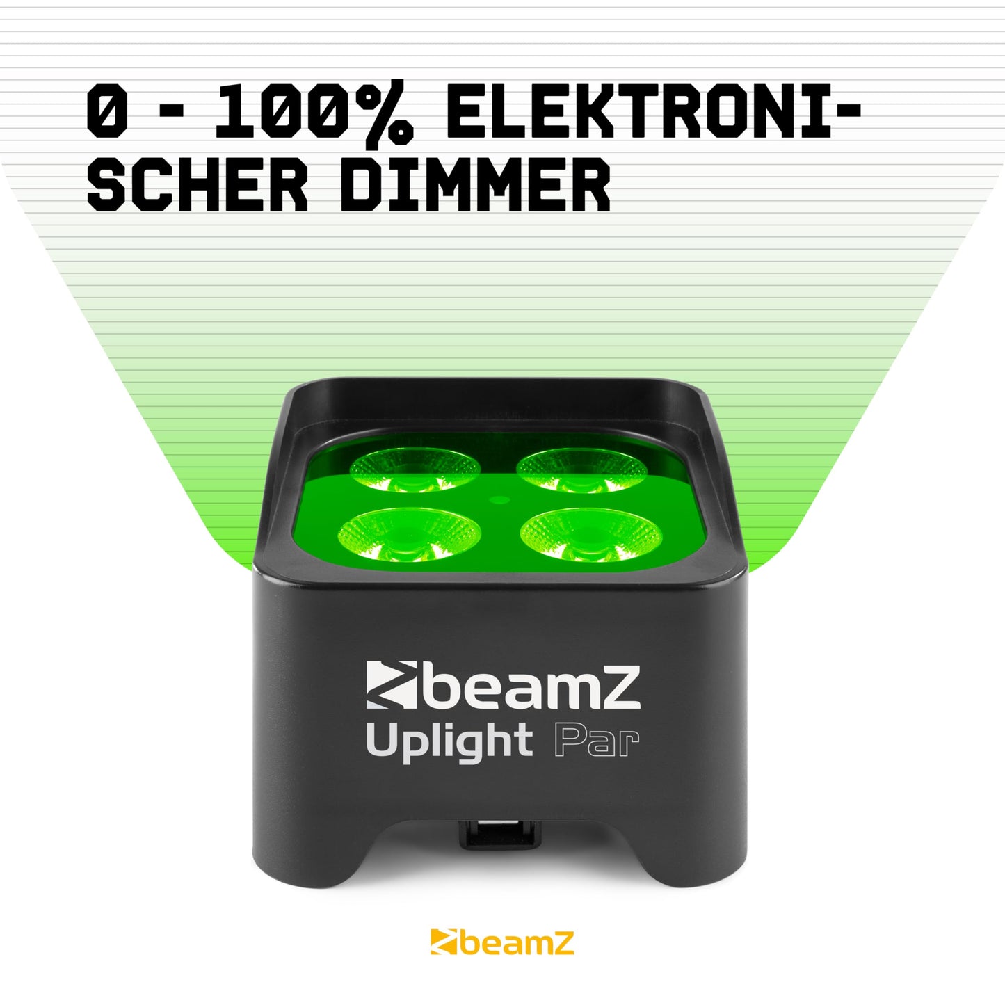 Beamz BBP90 Uplight LED Par Strahler 4x 4 Watt, Bühnenbeleuchtung 4er Set für DJ Pult, Bühnenlicht, DMX-LAN, Partylicht Musikgesteuert, Bühnenequipment, mit Fernbedienung