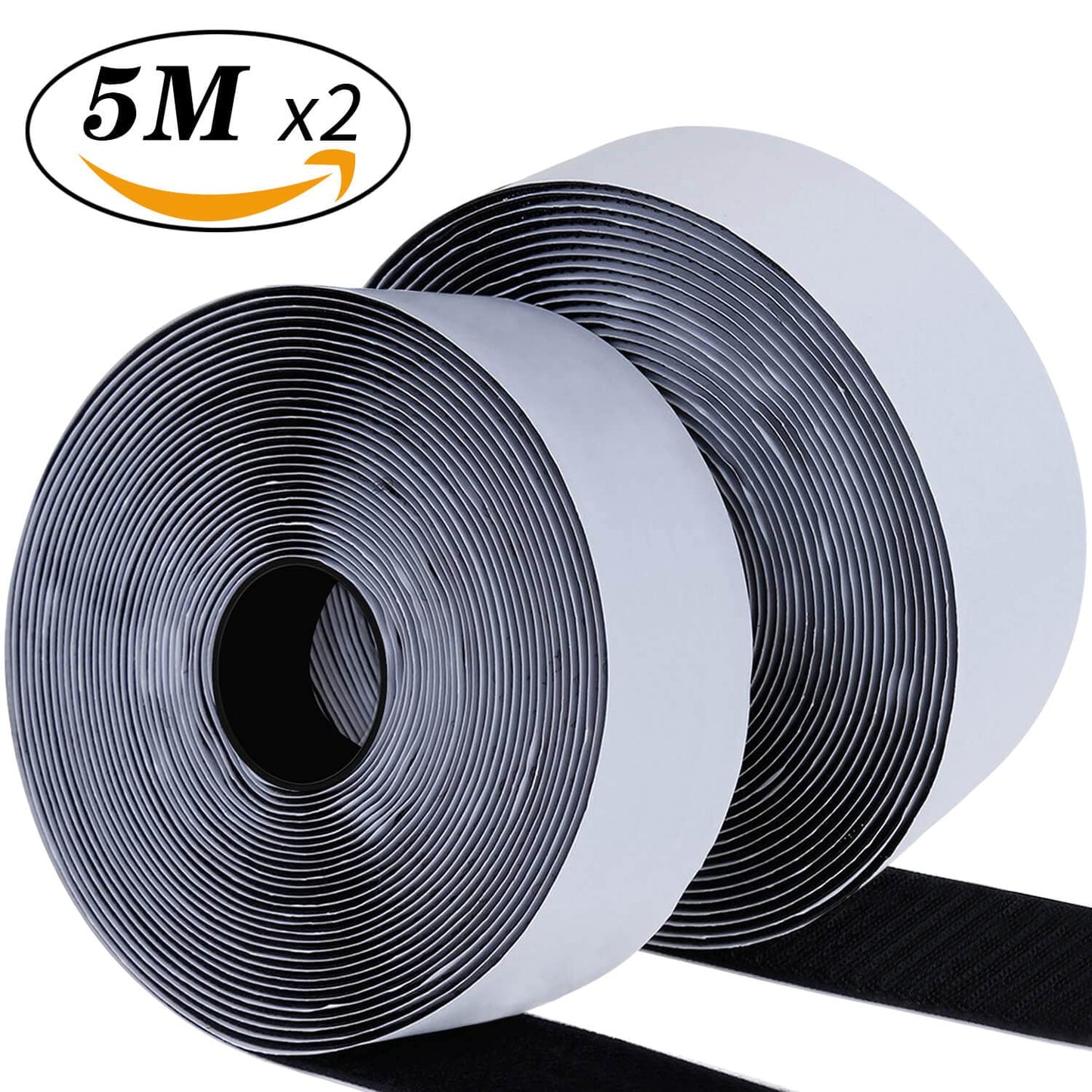 Blooven Klettband Selbstklebend 5 Meter Extra Stark, Doppelseitig Klebende mit Klettverschluss 50mm Breit Selbstklebendes Klebepad Flauschband und Hakenband (Schwarz)