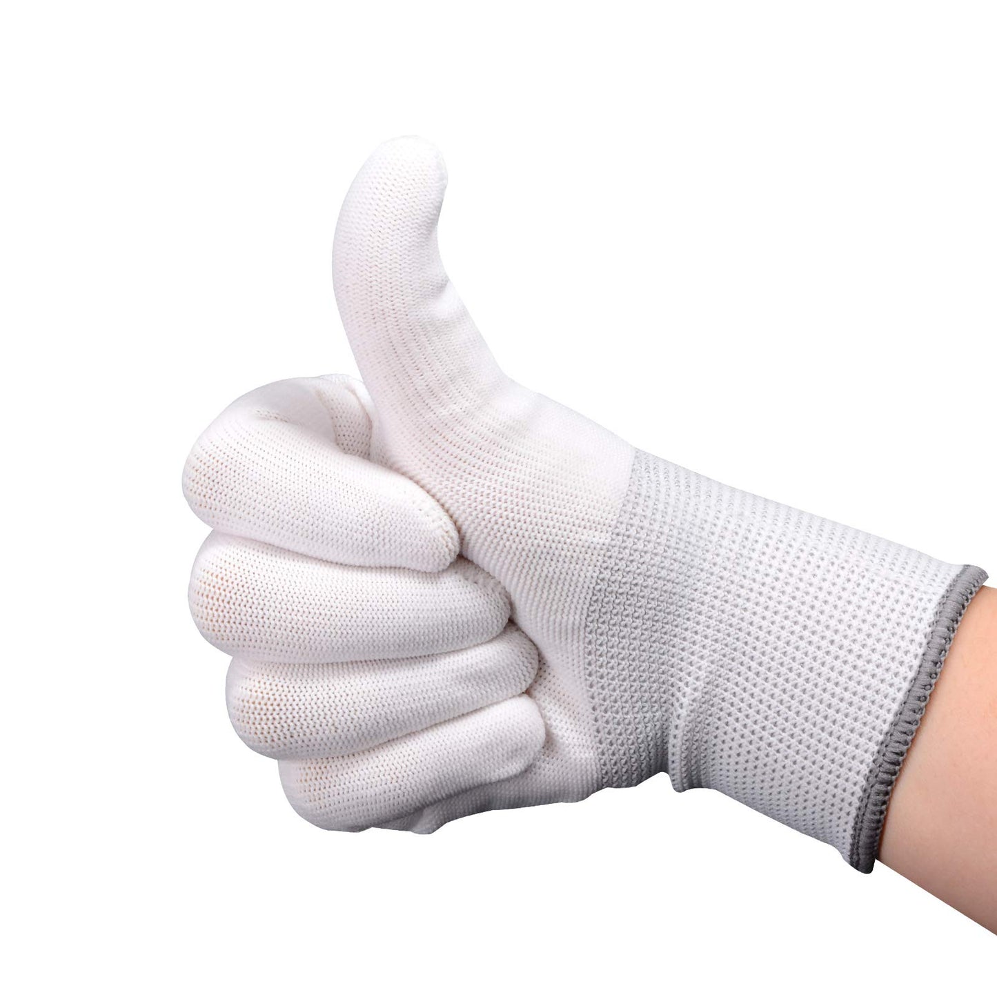 EHDIS 6 Paar Nylon Weiß Arbeitshandschuhe Stretchy Vollfinger Arbeitshandschuhe Antistatische Anti-Rutsch Handschuhe zum Waschen, Autopflege, Haushalt Reinigung Keeper