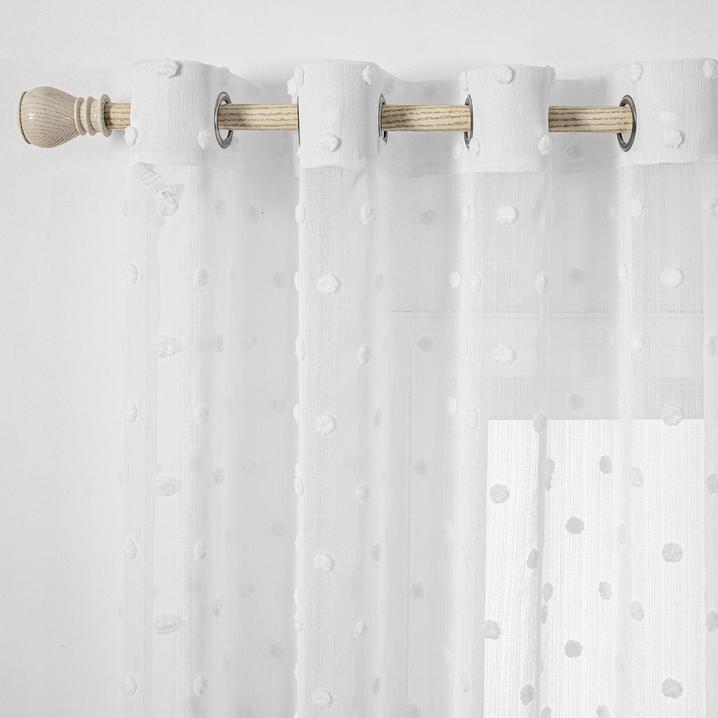 MYSKY HOME Gardine Weiß 2er Set Vorhänge mit Ösen Sheer Voile Vorhang Kinderzimmer Gardinen Wohnzimmer Modern Stickerei Ösenschal Transparent Dekoschal für Schlafzimmer H 245 x B 140 cm, Weiss