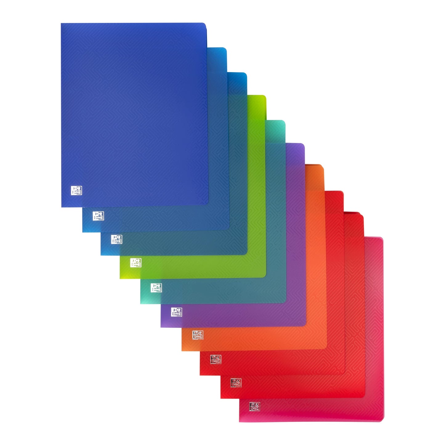 Oxford Ringbuch A4, Rückenbreite 4 cm, 2 Ringe, Kunststoff, 8 Farben, 10 Stück
