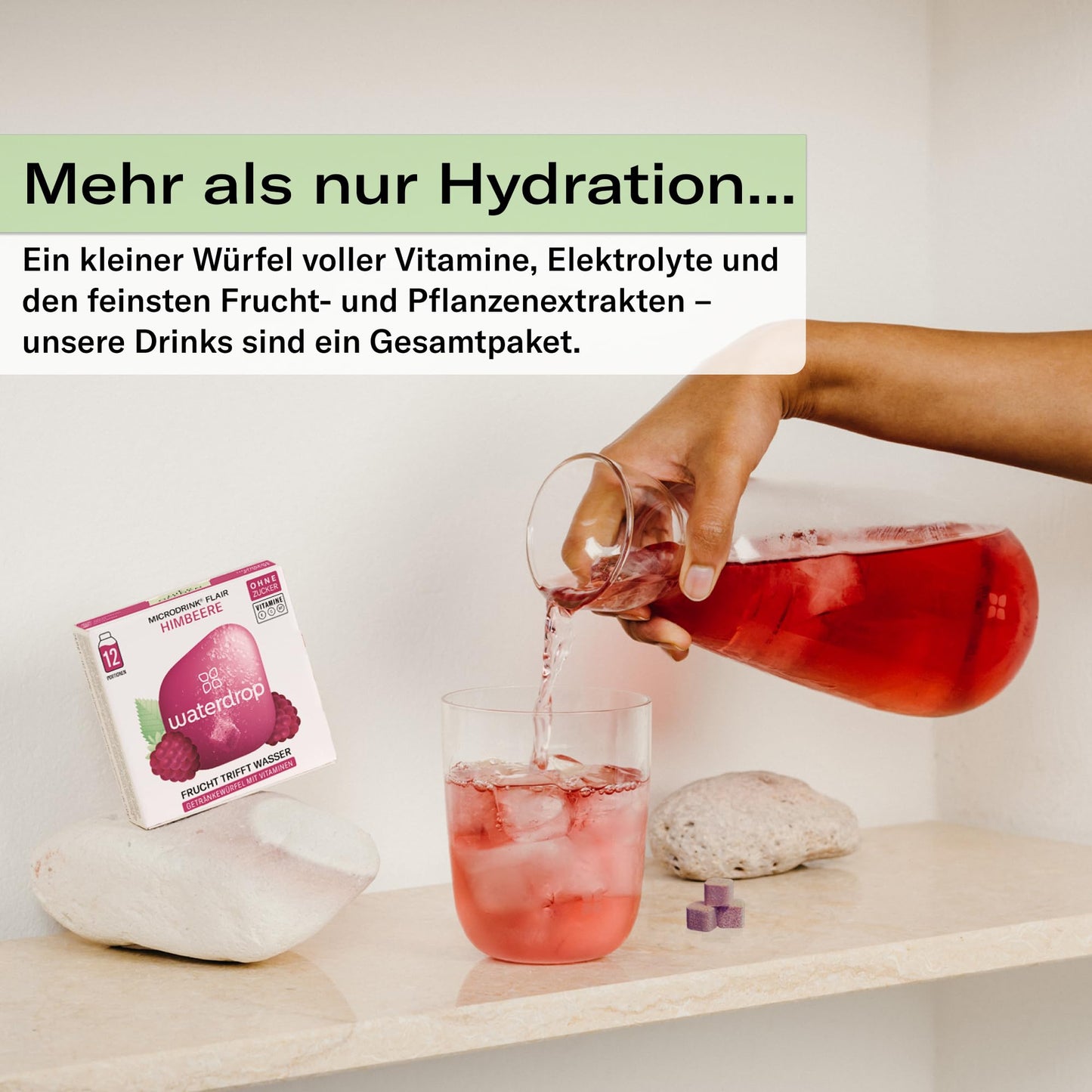 waterdrop® Microdrink Set | 48 Waterdrop Drops Würfel - 4 fruchtige Sorten | Zuckerfreies Getränkpulver | Geschmack für Wasser | kalorienarm mit wertvollen Vitaminen | Brausetabletten | Wasserzusatz