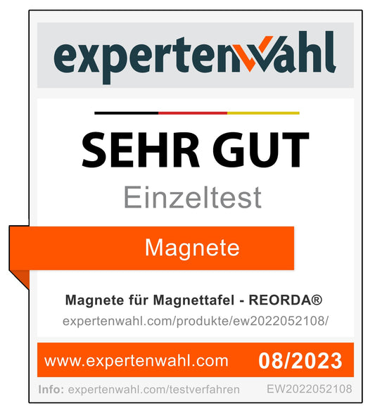 REORDA® Magnete für Magnettafel stark - 12x Starke Magnete für Whiteboard, Pinnwand, als Kühlschrank Magnete & Tafelmagnete stark haftend, Magnete rund - Schwarz