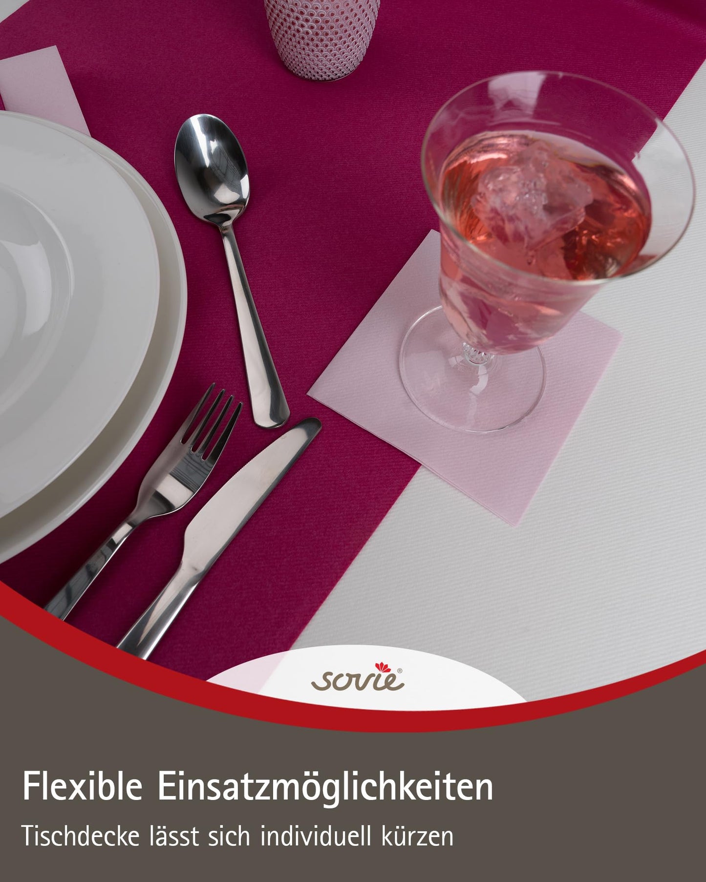 Sovie HORECA Linclass Airlaid Tischdeckenrolle Lila - Tischdecke 118cm x 25m - Einfarbige Papiertischdecke Rolle - Ideal für Party & Hochzeit