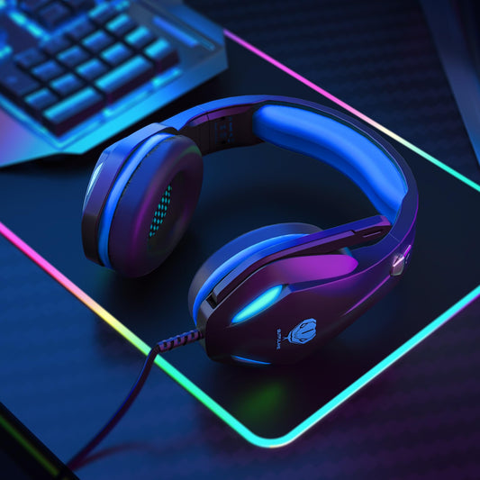 Stynice Gaming Headset mit Mikrofon für Xbox One / PS4 / PS5 / PC - Stereo Surround Kopfhörer mit Kabel und LED - Noise Cancelling Gamer Headphones