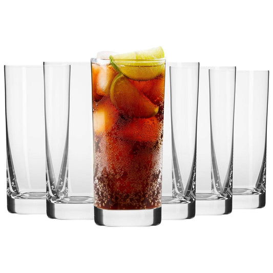 Krosno Longdrinkgläser Wassergläser Trinkgläser | Set von 6 | 350 ML | Blended Kollektion | Perfekt für Zuhause, Restaurants und Partys | Spülmaschinenfest