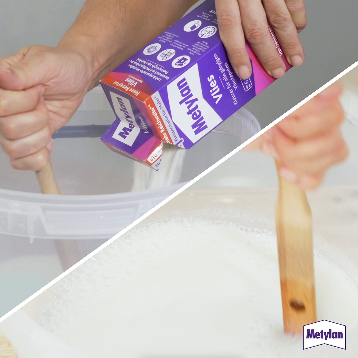 Metylan Vlies, Tapetenkleister für Vliestapeten mit glatter oder strukturierter Rückseite, einfach zu verwendender Tapetenkleister, Kleister mit hoher Ergiebigkeit, 1x180g