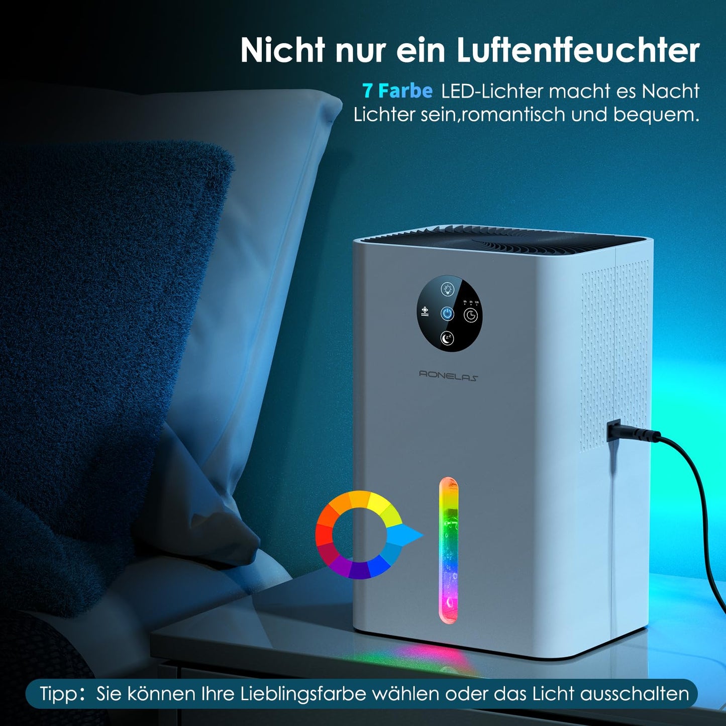 Luftentfeuchter Elektrisch 1800ML,Tragbarer Raumentfeuchter Extra leise unter 30 dB, Automatischer Abschaltung und Abtauen,Dehumidifier für Wohnung Badezimmer