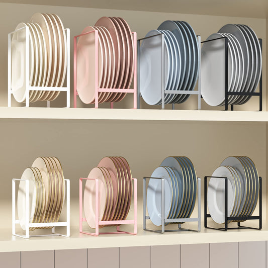 Hikinlichi Metal 2 Pack Plate Rack/Dish Drainer - Kitchen Cabinet Storage Organiser, Tableware