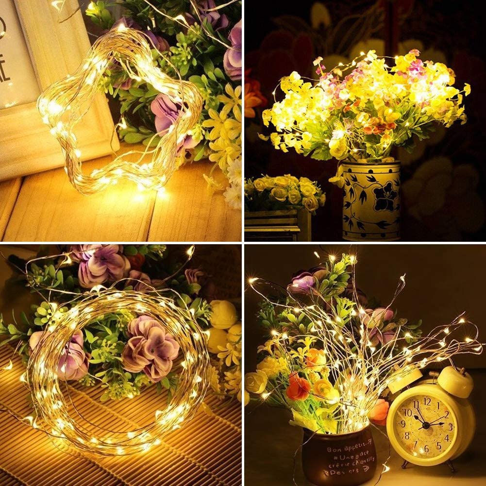 WEARXI Lichterkette Batterie, 10 Stück 2M 20 Mini LED Lichterkette mit Batterie, Lichterkette Innen, LED Lichterketten Batteriebetrieben, Lichterkette für Zimmer Deko, Hochzeitsdeko, Weihnachtsdeko