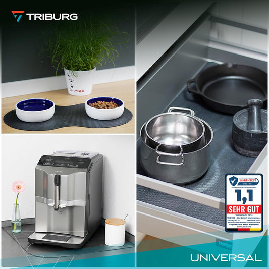 TRIBURG Universal Anti-Rutsch Schmutzmatte 120×100 cm – Zuschneidbar, Wasserdicht und Rutschfest, Kofferraummatte & Schutzmatte für Auto, Schubladen und Haushalt – Schwarz