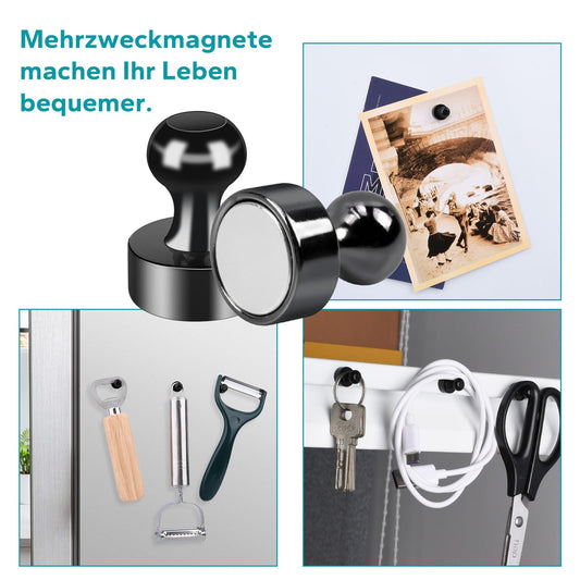 MIN CI 50 Stück Magnete Stark, Magnete für Magnettafel, Magnete Klein, Neodym Magnete, Kühlschrank Magnete, Magneten Starker Halt, Mini Magnet für Whiteboard Haus, Büro, Schwarz