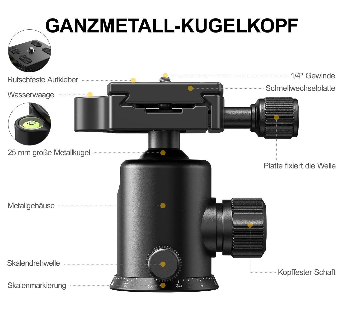 RALENO 1,98 m Kamerastativ, Stativ mit 360° Panorama Kugelkopf, Professionelles Camera Tripod mit 10kg Tragkraft, für Reise und Arbeit, WiFi 40M wasserdicht Modell: TP-60