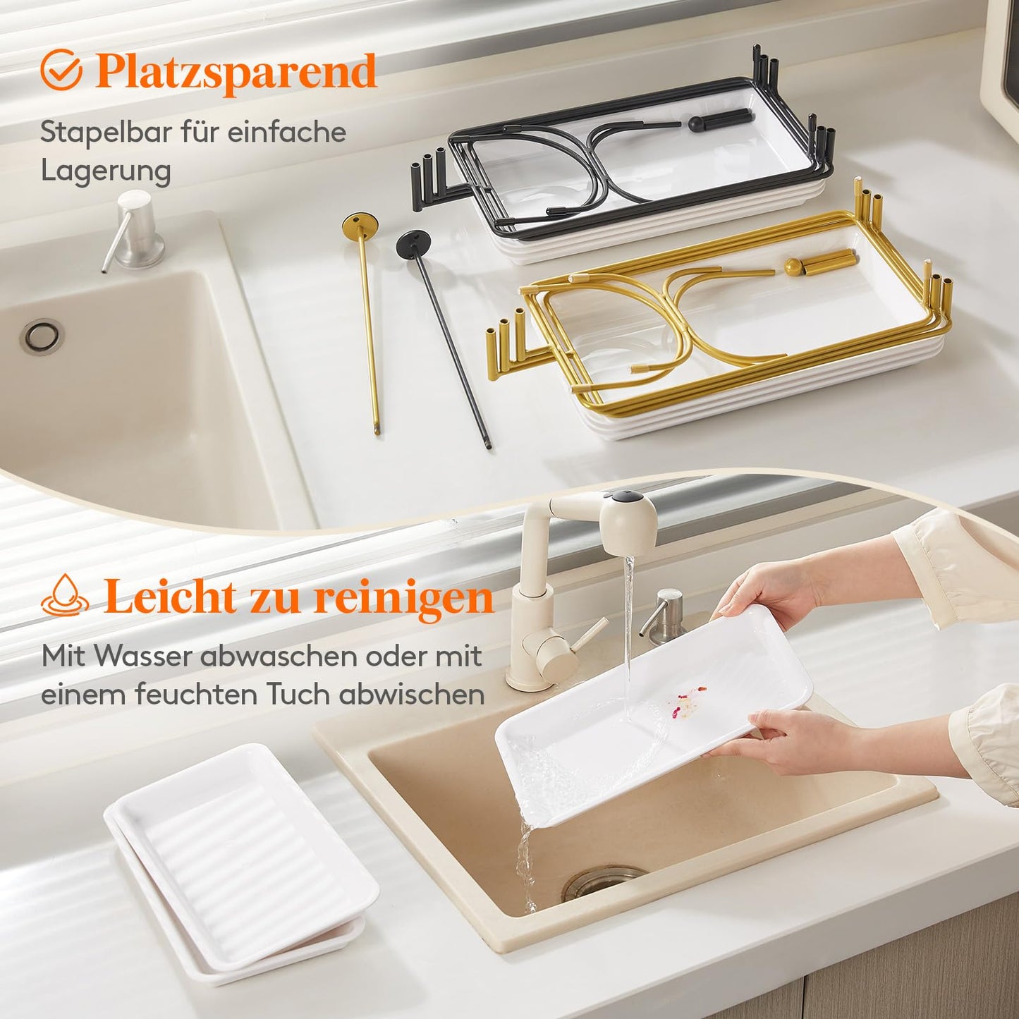 Lifewit 3-stufiges Serviertablett für Partyzubehör, 30x17cm Servierplatte zum Anrichten von Speisen, weiße Wiederverwendbare, Tabletts Obstschale für Gemüse, Obst, Kekse, Desserts, Schwarz