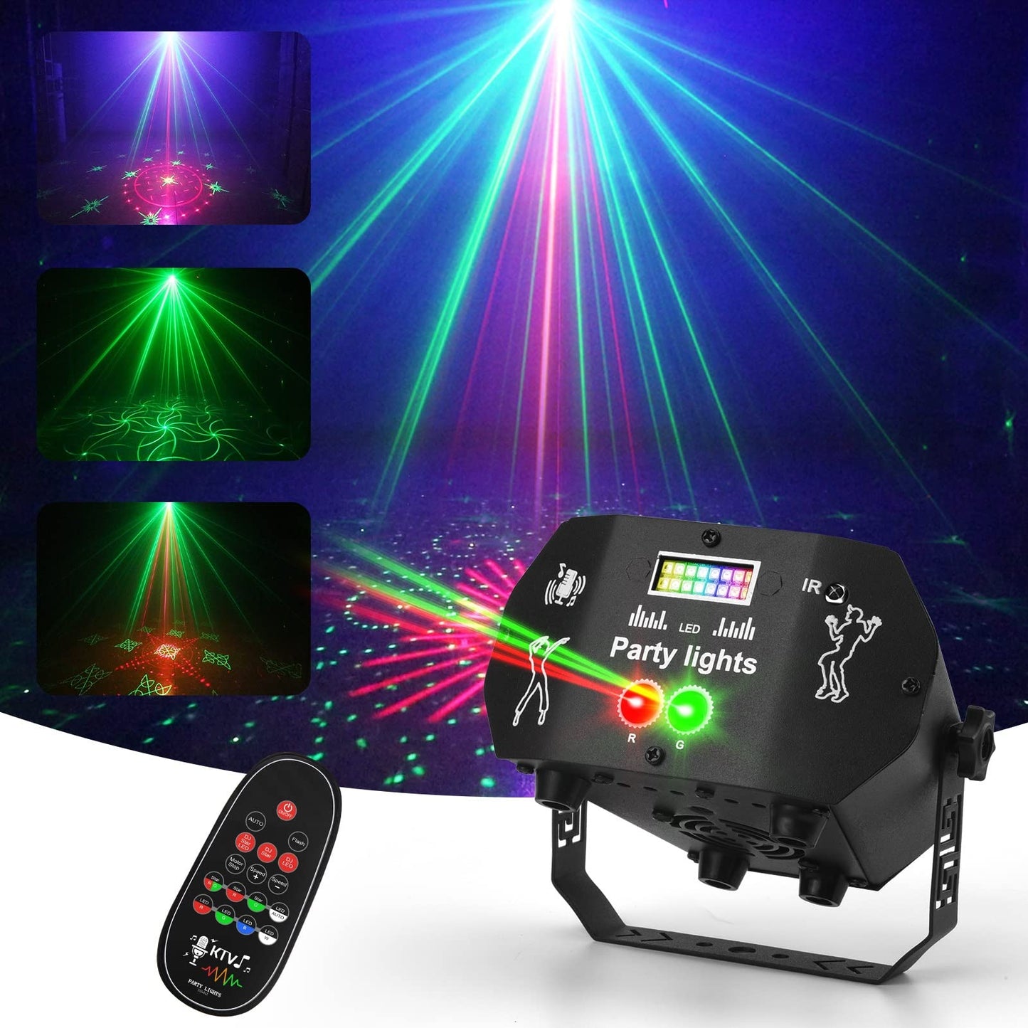 Nigecue Discolicht Partylicht mit Fernbedienung, Musikgesteuert Disco Licht mit Stroboskop, Sprachsteuerte LED DJ Party Lampe Discokugel mit 2M USB Kabel für Halloween Weihnachten Klub Feiertage