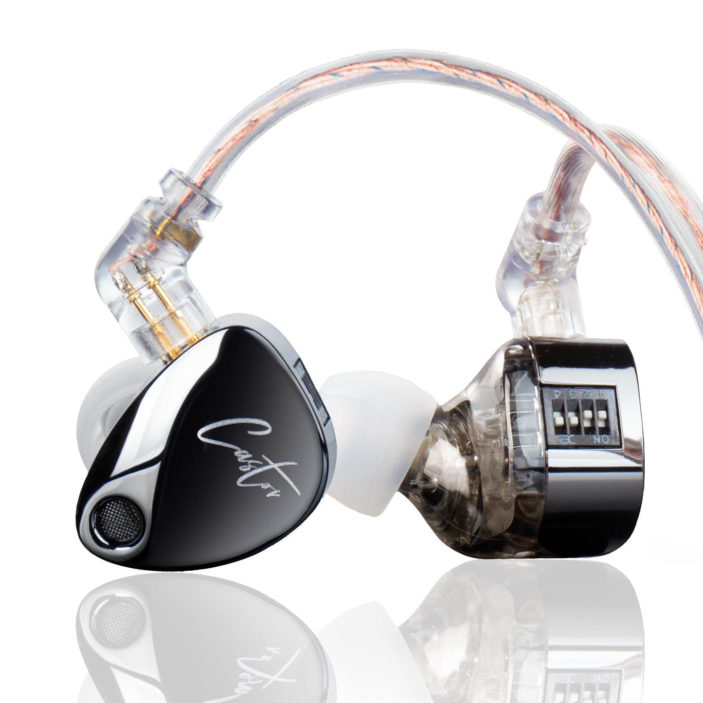 KZ Castor In Ear Monitor, Dual Dynamic Treiber, kabelgebundenes HiFi IEM, verbesserte Bass Sound abstimmung für In-Ear-Kopfhörer, abnehmbares 2-poliges Kabel (schwarz verbesserter Bass,kein Mikro)