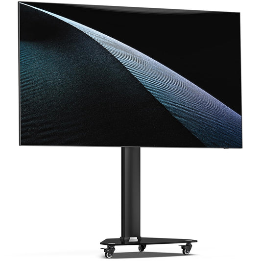 XTRARM Proton 100 mobiler TV Ständer, TV ca. 37-70 Zoll / 40 kg, viele VESA-Größen, Variable Höhe bis ca. 135 cm, Schwarz, TV-Standfuss