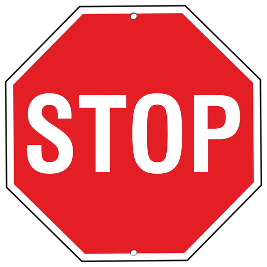 pubblimania STOP Schild aus Aluminium Metall Achteck 3 mm für den Außenbereich cm 30 x 30 (Stop)